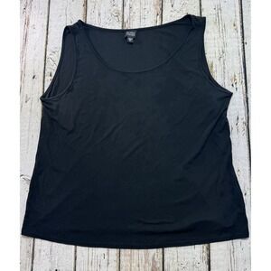 Eileen Fisher Tank Top Womens XL Black Silk Lightweight Basic Round Neck